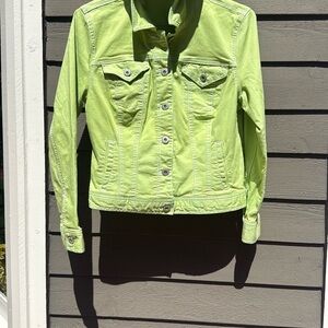 Lime Green Denim Jacket by Style & Co, M  Ironed and ready to go